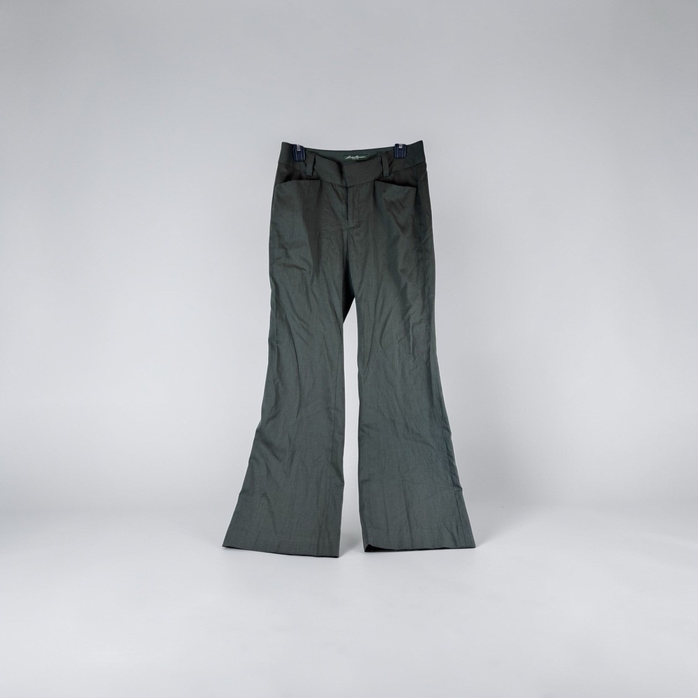Eddie Bauer Blakely‎ Fit Pants Womens 6 Army Green Straight Leg Wool Blend Lined